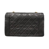 【6id6404】シャネル ショルダーバッグ ダイアナ チェーンショルダー ラムスキン ブラック ゴールド金具【中古】レディース