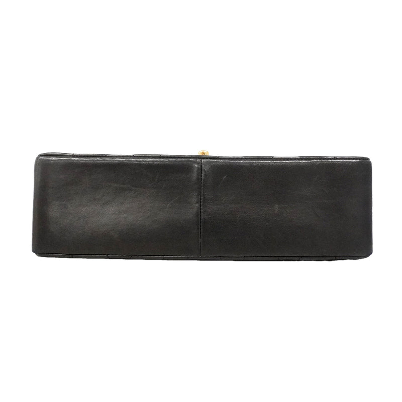 【6id6404】シャネル ショルダーバッグ ダイアナ チェーンショルダー ラムスキン ブラック ゴールド金具【中古】レディース