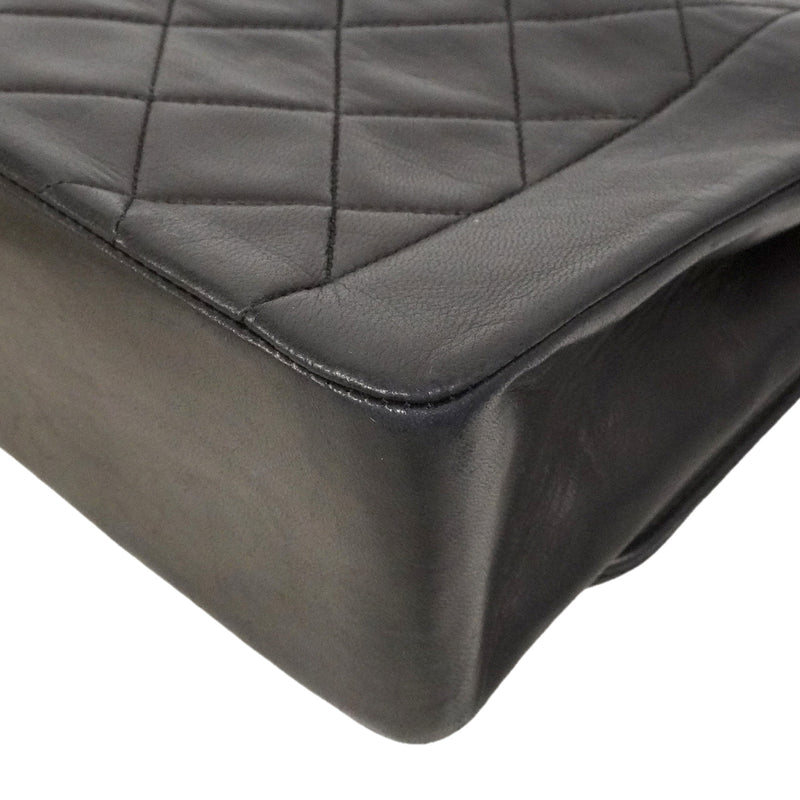 【6id6404】シャネル ショルダーバッグ ダイアナ チェーンショルダー ラムスキン ブラック ゴールド金具【中古】レディース