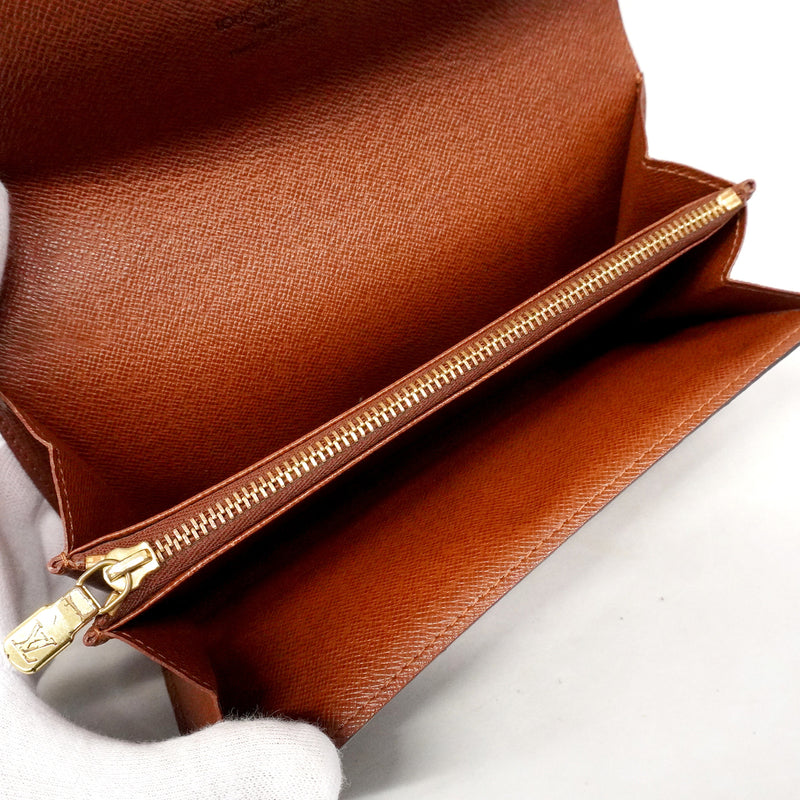 【6ie6427】ルイヴィトン 長財布 モノグラム ポシェットポルトモネクレディ M61725 ブラウン【中古】レディース