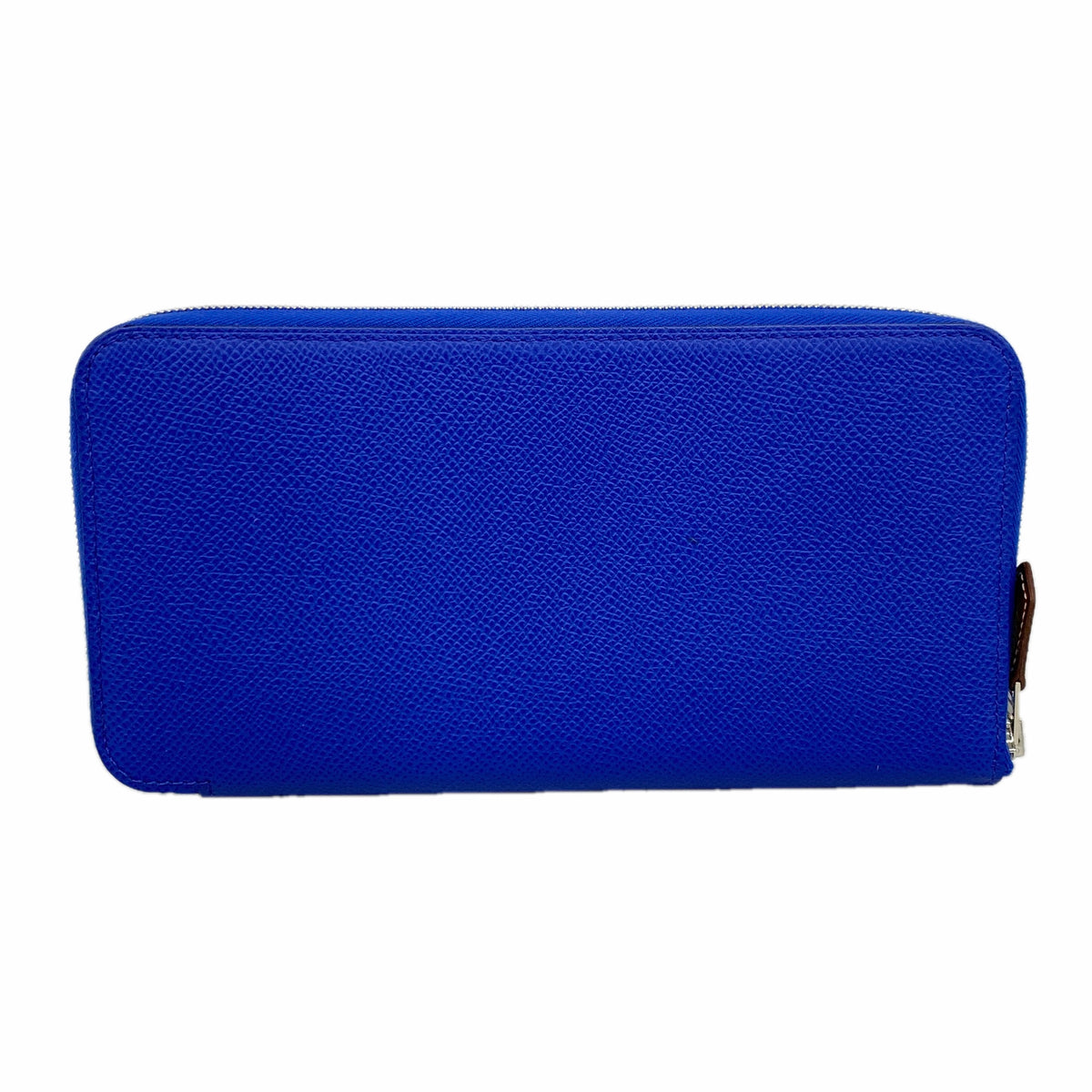 【6ie6429】エルメス 長財布 アザップロングシルクイン ヴォーエプソン ブルーフランス シルバー金具 U刻印【中古】メンズ レディース ユニセックス