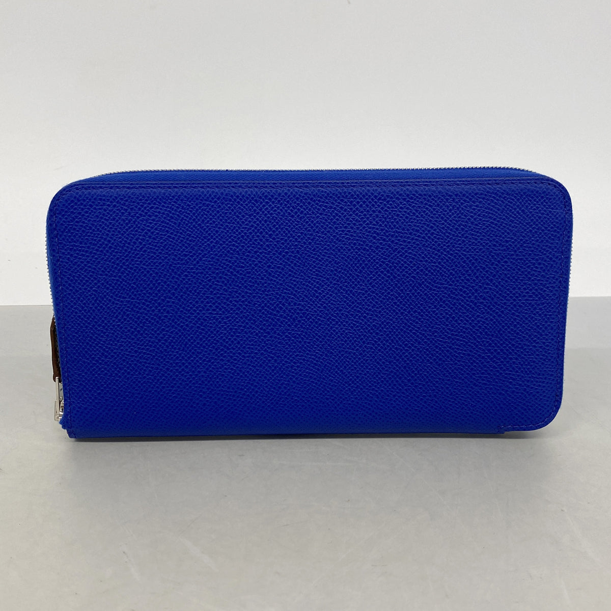 【6ie6429】エルメス 長財布 アザップロングシルクイン ヴォーエプソン ブルーフランス シルバー金具 U刻印【中古】メンズ レディース ユニセックス