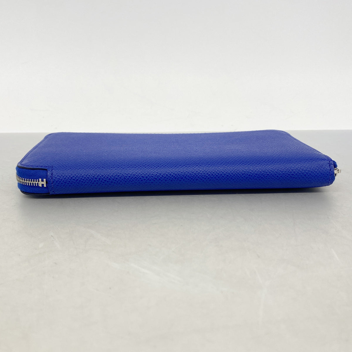 【6ie6429】エルメス 長財布 アザップロングシルクイン ヴォーエプソン ブルーフランス シルバー金具 U刻印【中古】メンズ レディース ユニセックス