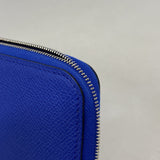【6ie6429】エルメス 長財布 アザップロングシルクイン ヴォーエプソン ブルーフランス シルバー金具 U刻印【中古】メンズ レディース ユニセックス