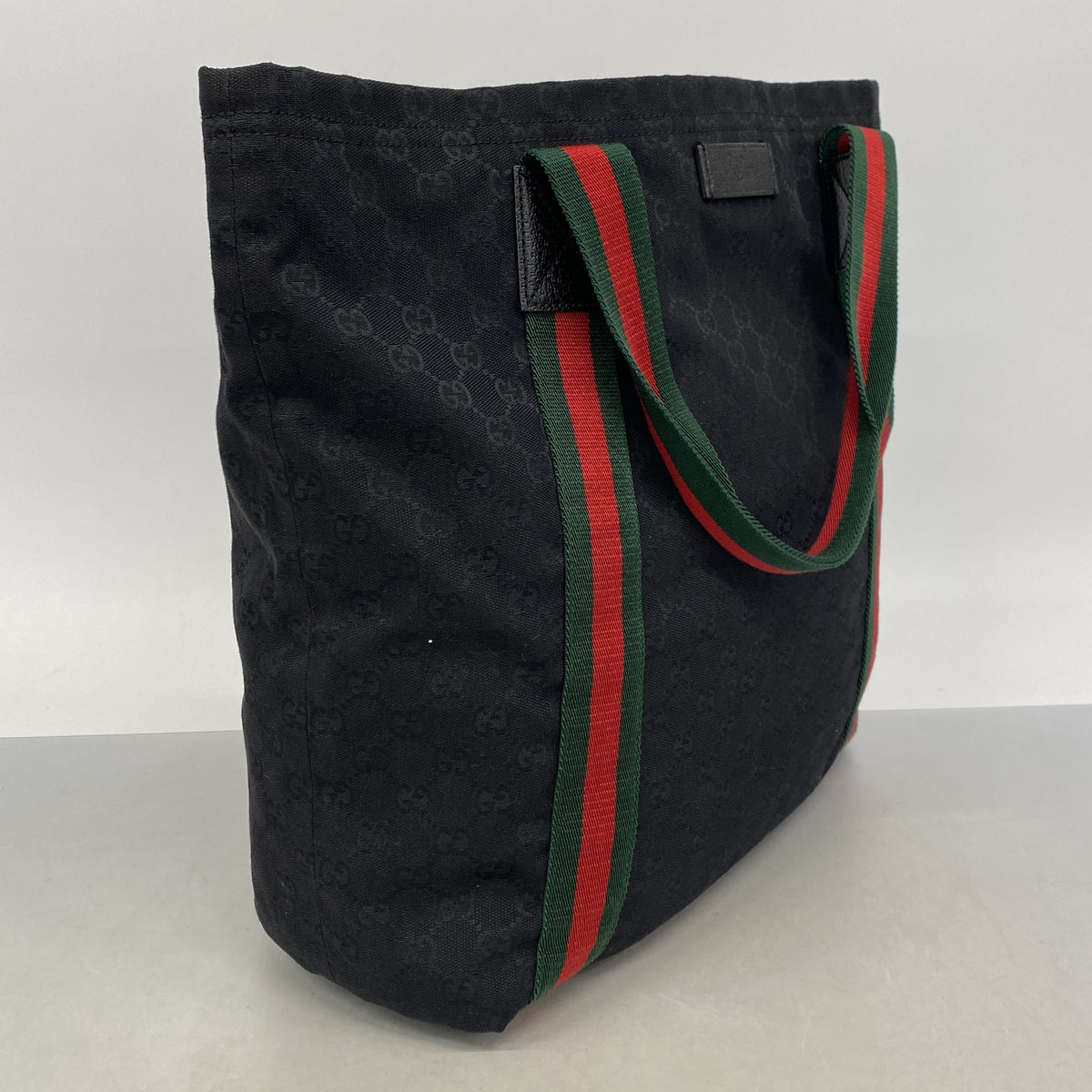 【6ie6447】グッチ トートバッグ GGキャンバス/シェリーライン 189669 キャンバス ブラック【中古】レディース