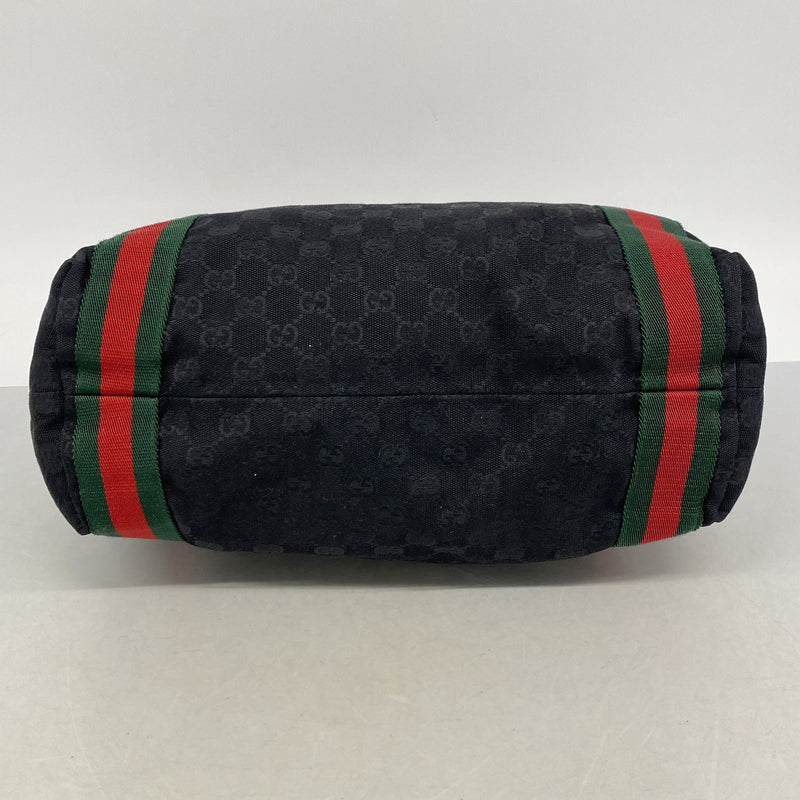 【6ie6447】グッチ トートバッグ GGキャンバス/シェリーライン 189669 キャンバス ブラック【中古】レディース
