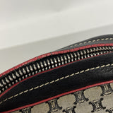 【6ie6470】セリーヌ ショルダーバッグ マカダム ナイロンキャンバス ブラック レッド シルバー金具【中古】メンズ