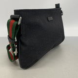 【6ie6471】グッチ ショルダーバッグ GGキャンバス/シェリーライン 189749 キャンバス ブラック シルバー金具【中古】レディース