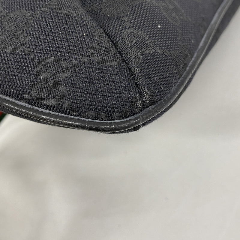 【6ie6471】グッチ ショルダーバッグ GGキャンバス/シェリーライン 189749 キャンバス ブラック シルバー金具【中古】レディース