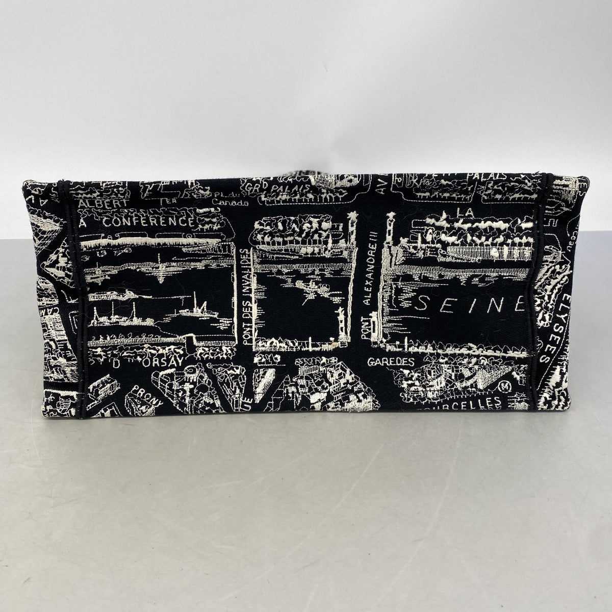 【6ie6472】クリスチャンディオール トートバッグ ブックトート キャンバス ブラック【中古】レディース