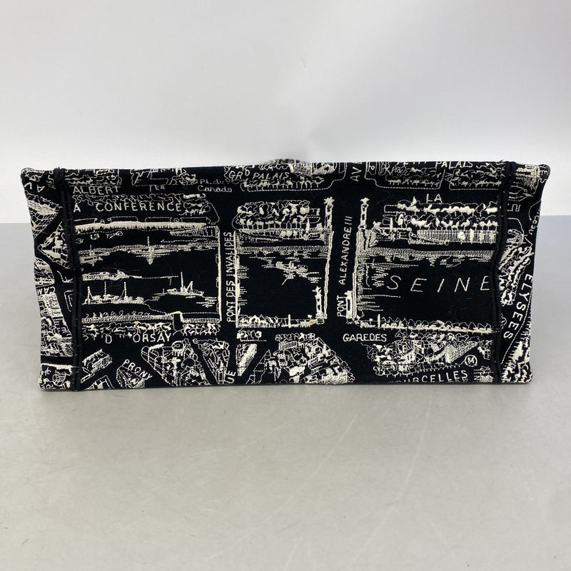 【6ie6472】クリスチャンディオール トートバッグ ブックトート キャンバス ブラック【中古】レディース