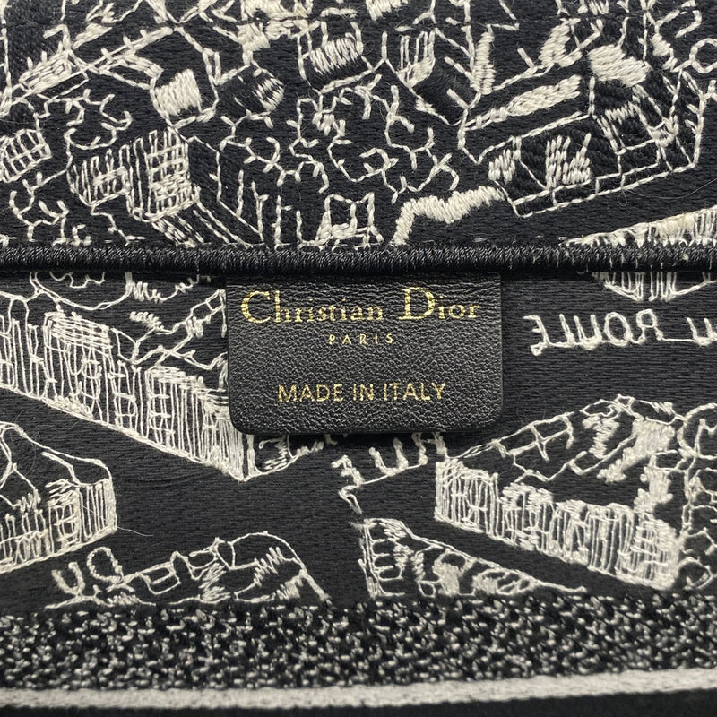 【6ie6472】クリスチャンディオール トートバッグ ブックトート キャンバス ブラック【中古】レディース