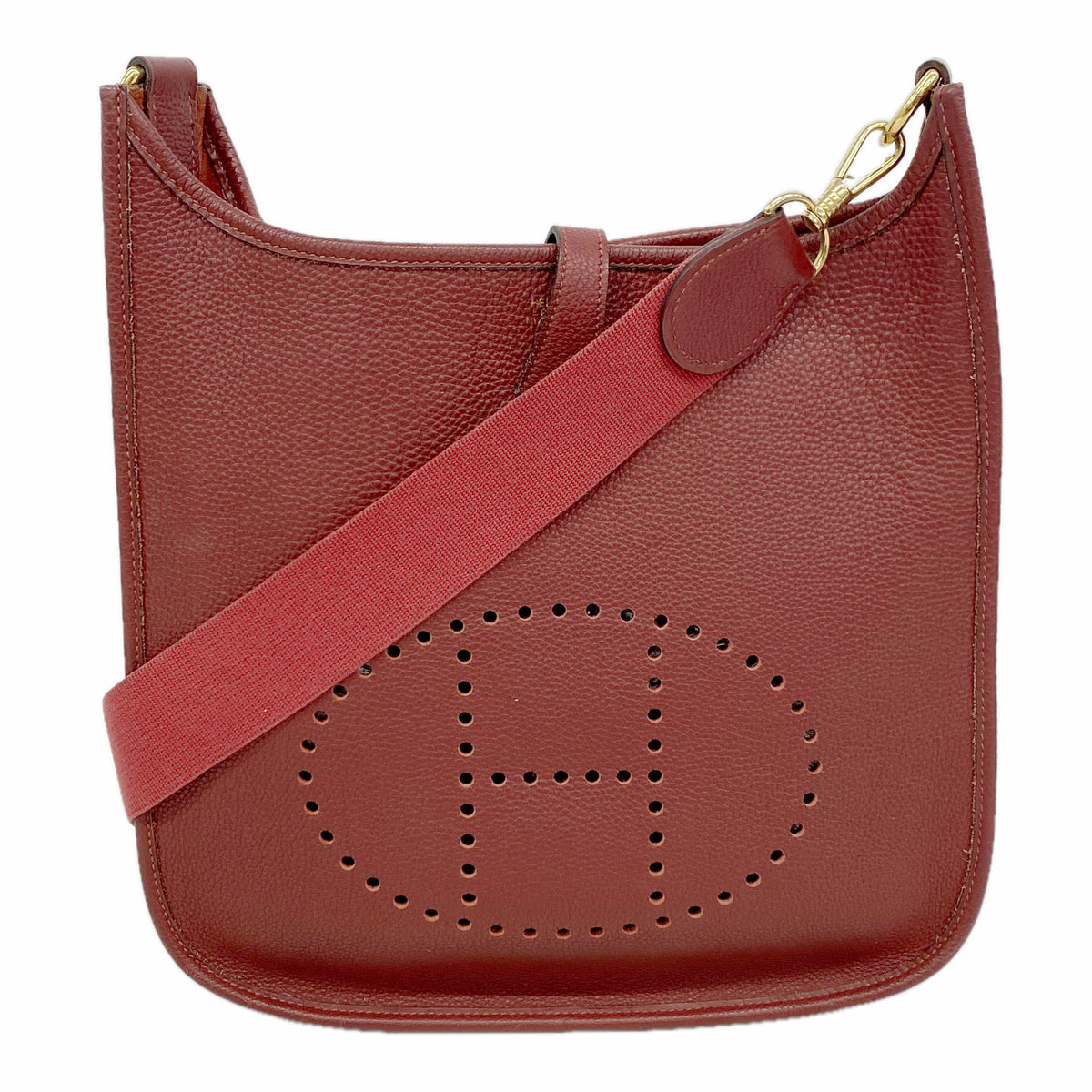 【6ie6473】エルメス ショルダーバッグ エヴリン1PM トリヨンクレマンス ルージュアッシュ ゴールド金具 □G刻印【中古】レディース