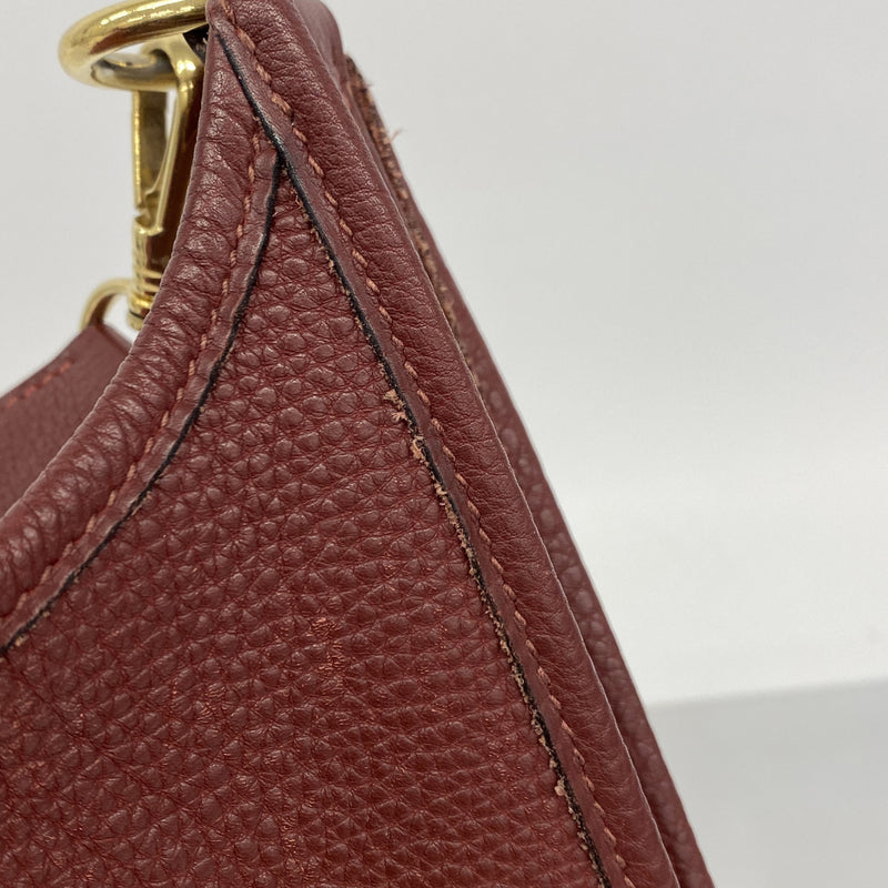 【6ie6473】エルメス ショルダーバッグ エヴリン1PM トリヨンクレマンス ルージュアッシュ ゴールド金具 □G刻印【中古】レディース