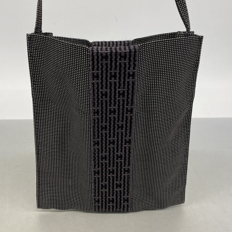 【6ie6474】エルメス ショルダーバッグ エールラインポシェット ナイロン グレー【中古】レディース