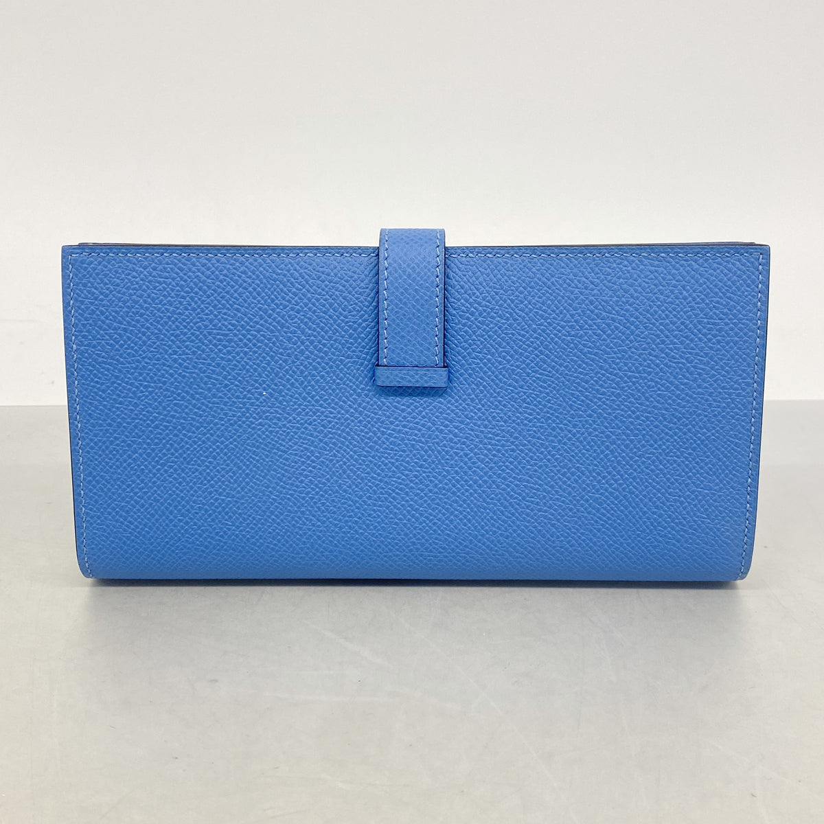 【6ie6475】エルメス 長財布 ベアンスフレ ヴォーエプソン ブルーパラダイス シルバー金具 T刻印【中古】レディース