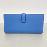 【6ie6475】エルメス 長財布 ベアンスフレ ヴォーエプソン ブルーパラダイス シルバー金具 T刻印【中古】レディース