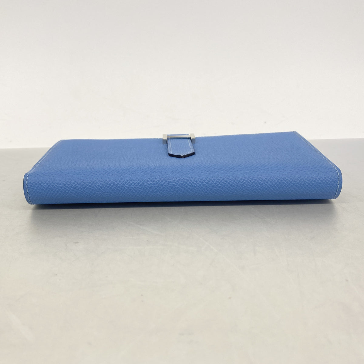 【6ie6475】エルメス 長財布 ベアンスフレ ヴォーエプソン ブルーパラダイス シルバー金具 T刻印【中古】レディース