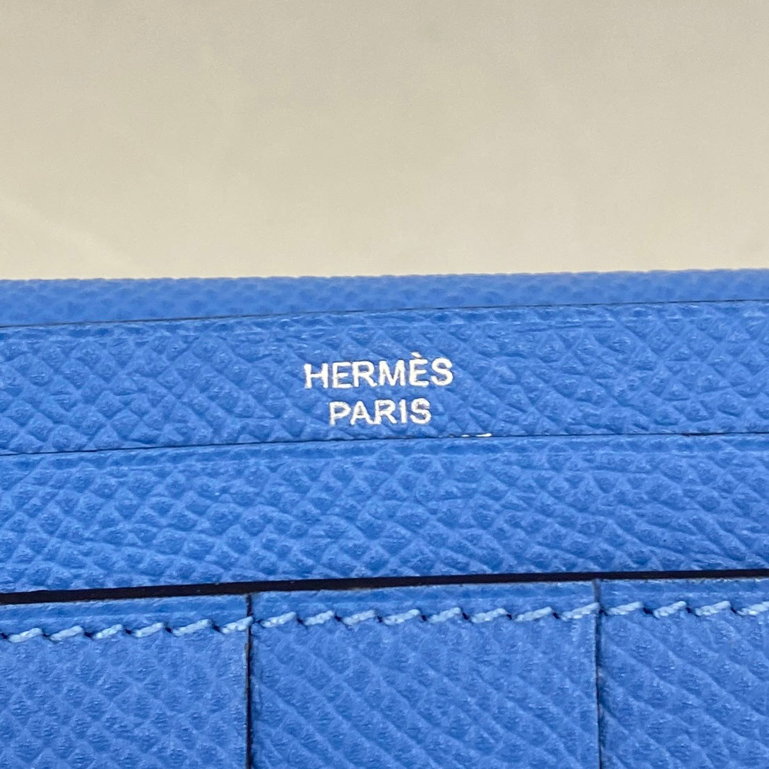 【6ie6475】エルメス 長財布 ベアンスフレ ヴォーエプソン ブルーパラダイス シルバー金具 T刻印【中古】レディース