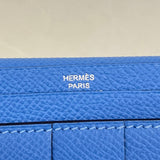 【6ie6475】エルメス 長財布 ベアンスフレ ヴォーエプソン ブルーパラダイス シルバー金具 T刻印【中古】レディース