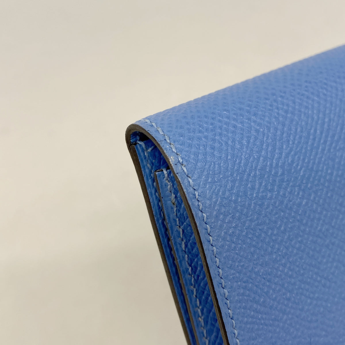 【6ie6475】エルメス 長財布 ベアンスフレ ヴォーエプソン ブルーパラダイス シルバー金具 T刻印【中古】レディース