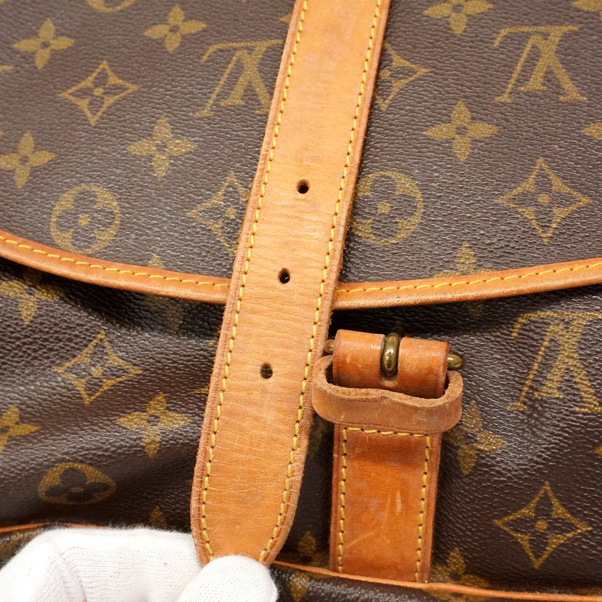 【6ie6481】ルイヴィトン ショルダーバッグ モノグラム ソミュール35 M42254 ブラウン【中古】レディース