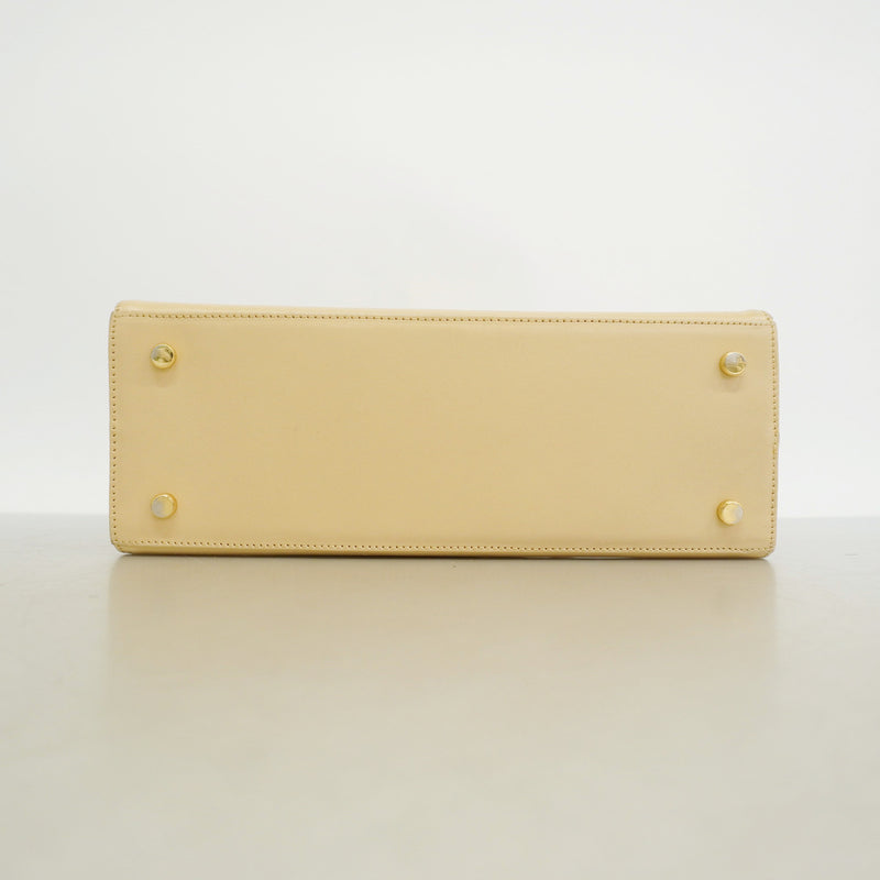 【6ie6485】サルヴァトーレフェラガモ トートバッグ ヴァラ レザー ベージュ ゴールド金具【中古】レディース