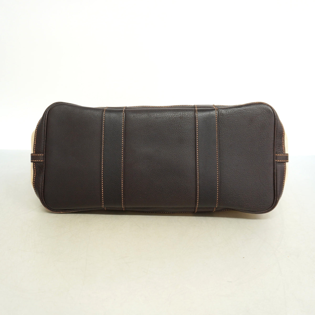 【6ie6487】エルメス トートバッグ ガーデンパーティPM トワルアッシュ ブラウン シルバー金具 □I刻印【中古】レディース