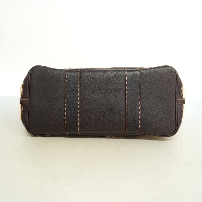 【6ie6487】エルメス トートバッグ ガーデンパーティPM トワルアッシュ ブラウン シルバー金具 □I刻印【中古】レディース