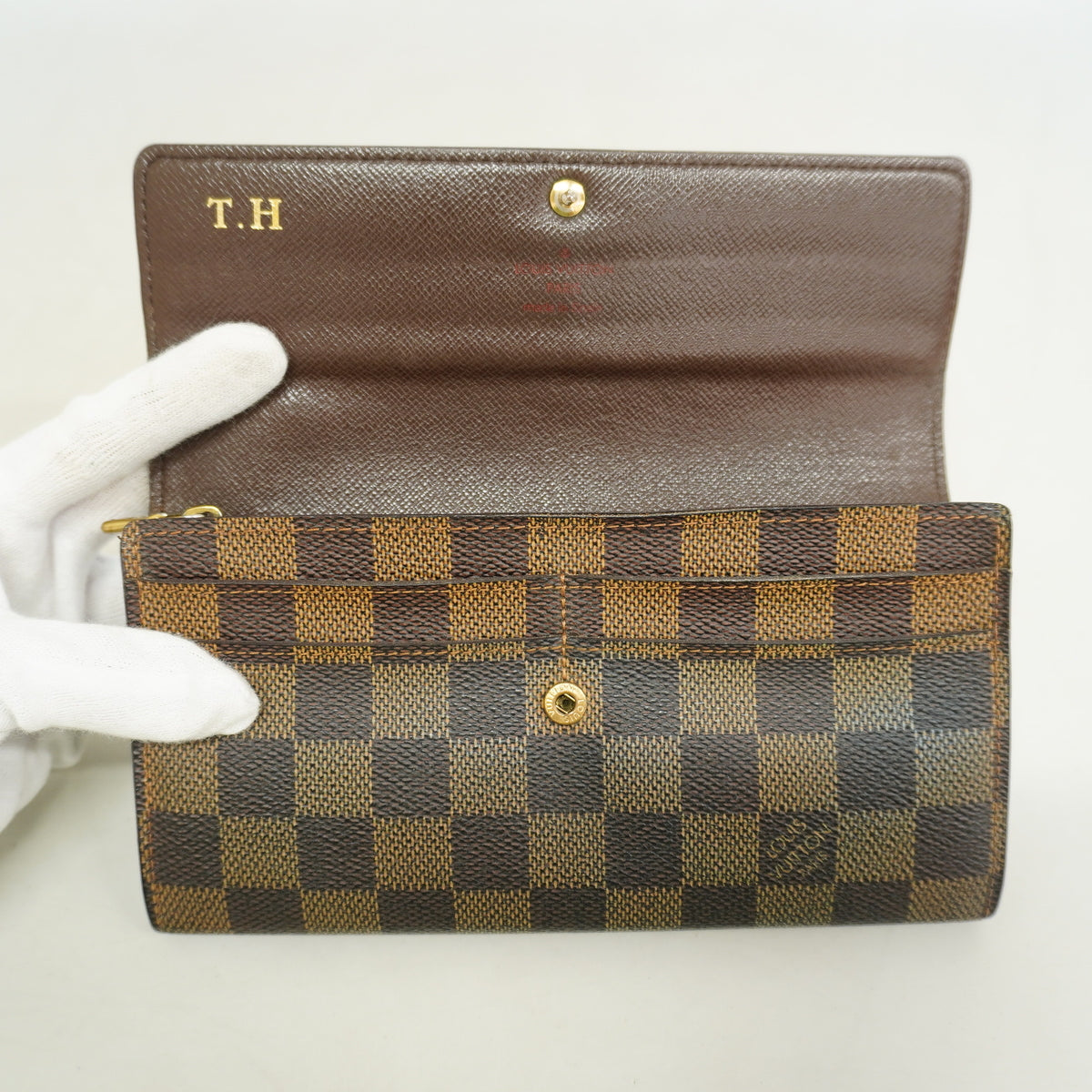【6ie6496】ルイヴィトン 長財布 ダミエ ポルトフォイユサラ N61734 エベヌ【中古】メンズ レディース ユニセックス