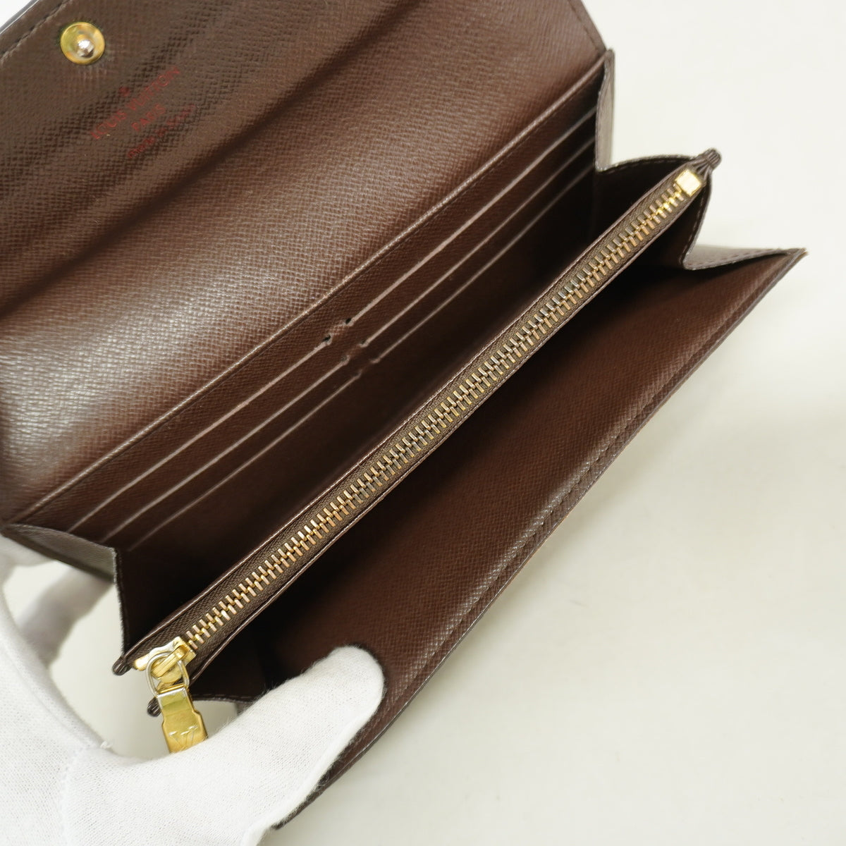【6ie6496】ルイヴィトン 長財布 ダミエ ポルトフォイユサラ N61734 エベヌ【中古】メンズ レディース ユニセックス