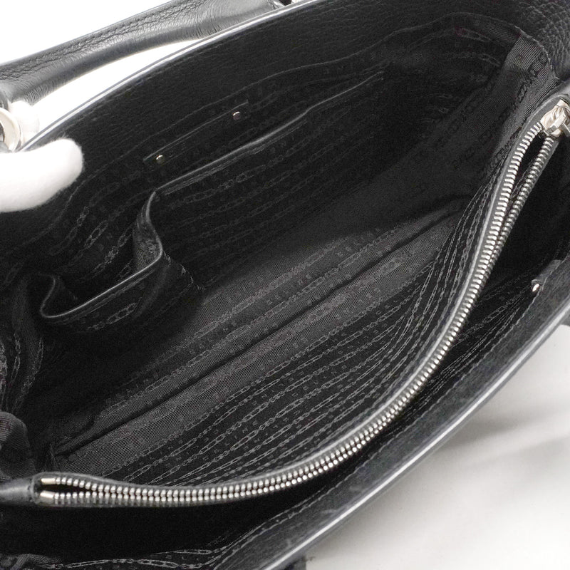 【6ie6500】セリーヌ ハンドバッグ ブギーバッグ レザー ブラック シルバー金具【中古】レディース