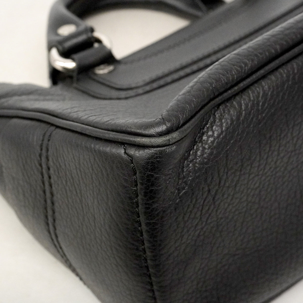 【6ie6500】セリーヌ ハンドバッグ ブギーバッグ レザー ブラック シルバー金具【中古】レディース