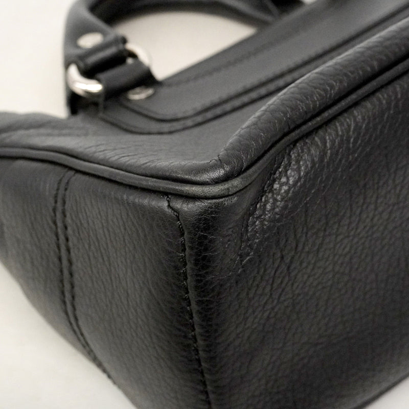 【6ie6500】セリーヌ ハンドバッグ ブギーバッグ レザー ブラック シルバー金具【中古】レディース