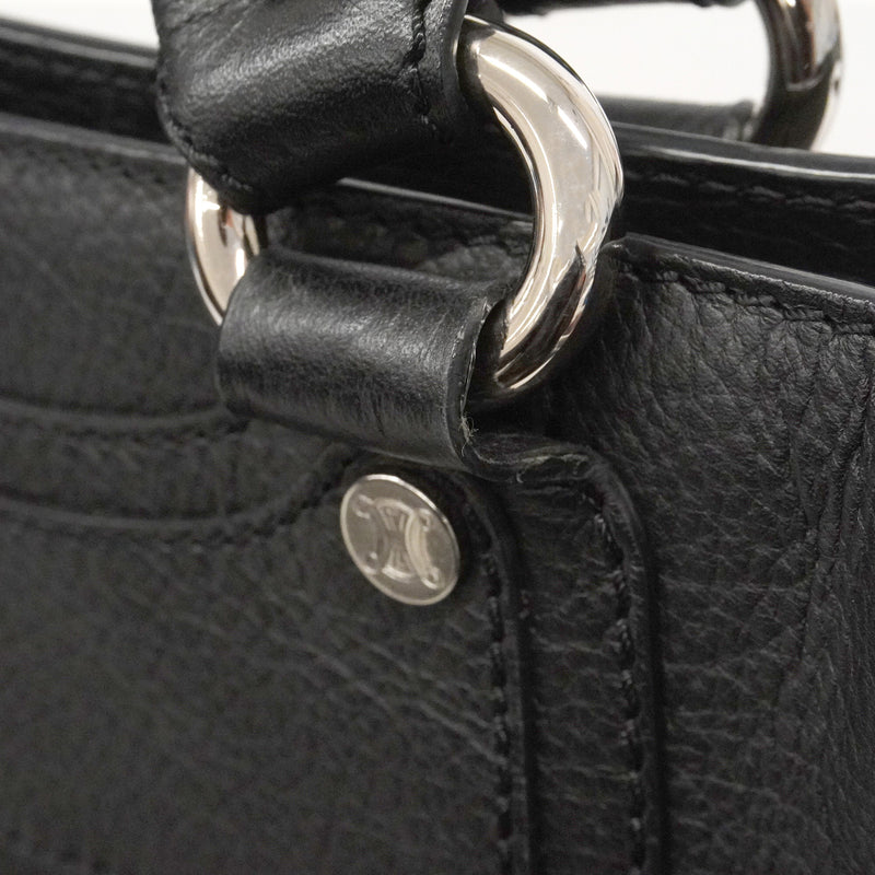 【6ie6500】セリーヌ ハンドバッグ ブギーバッグ レザー ブラック シルバー金具【中古】レディース