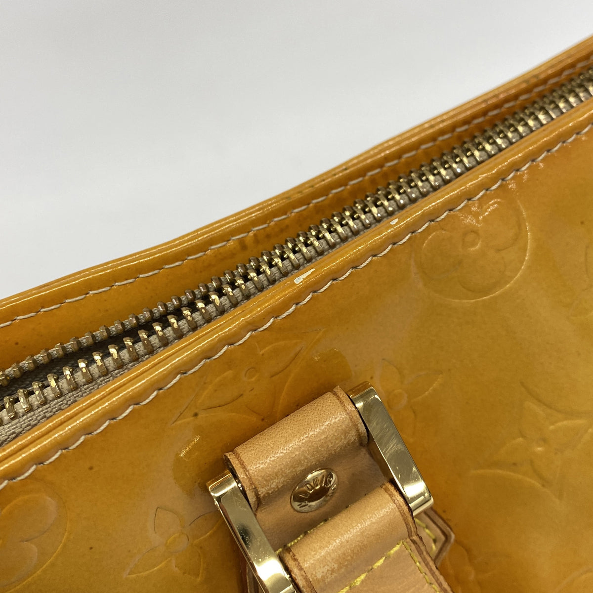 【6ie6510】ルイヴィトン トートバッグ ヴェルニ ヒューストン M91004 ベージュ【中古】レディース