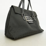 【6ie6537】フェンディ ハンドバッグ ズッキーノ ナイロンキャンバス ブラック シルバー金具【中古】レディース