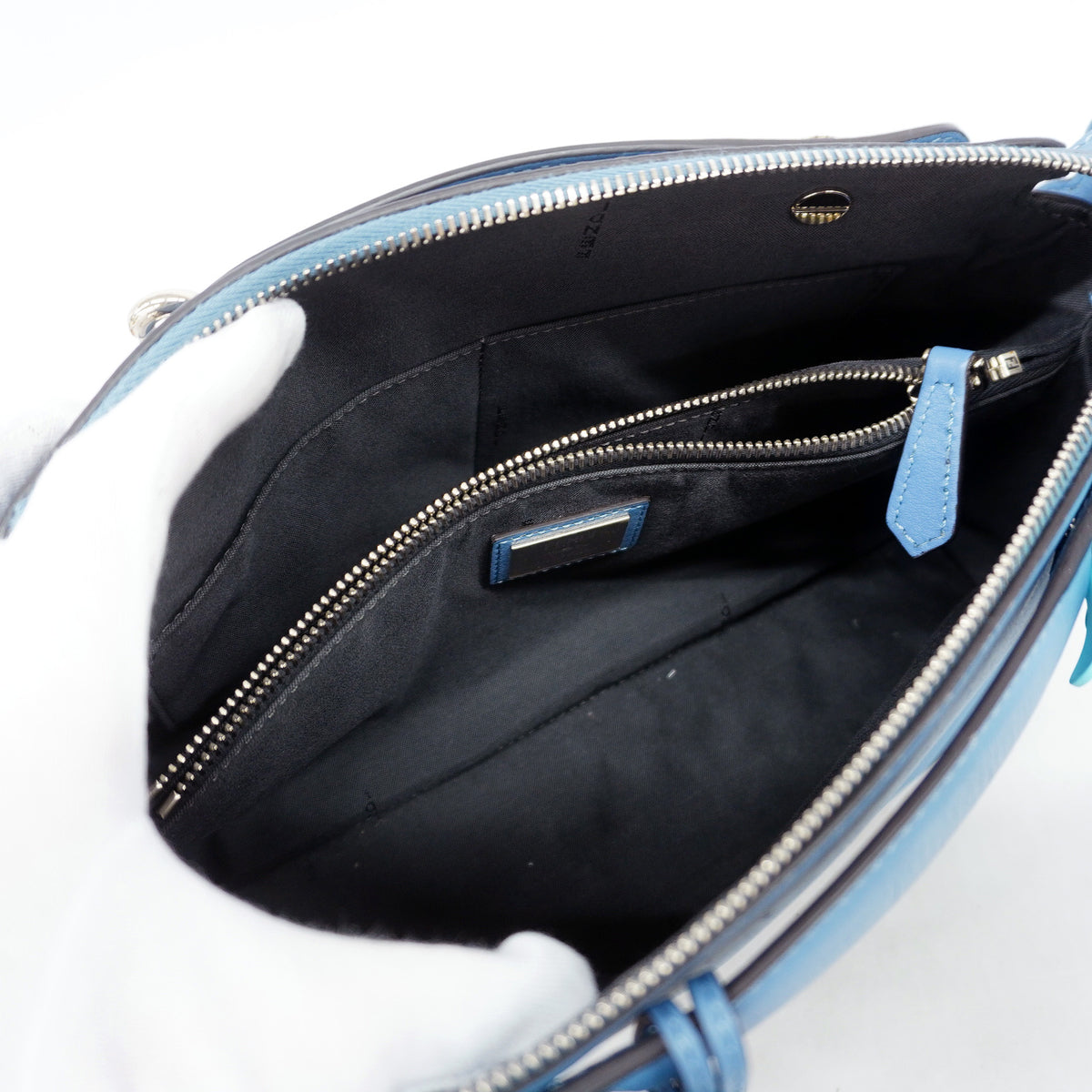 【6ie6557】フェンディ ハンドバッグ バイザウェイ レザー ブルー シルバー金具 2wayバッグ【中古】レディース