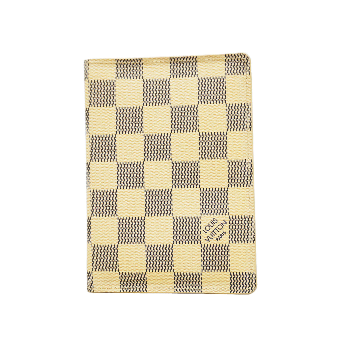 【6ie6562】ルイヴィトン パスポートケース ダミエ・アズール クーヴェルテュールパスポール N60032 ホワイト【中古】レディース