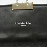 【6ie6565】クリスチャンディオール ショルダーバッグ カナージュ レザー ブラック シルバー金具【中古】レディース