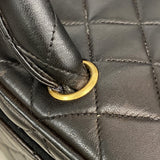 【6ie6581】シャネル バニティバッグ マトラッセ ラムスキン ブラック ゴールド金具【中古】レディース