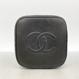 【6ie6581】シャネル バニティバッグ マトラッセ ラムスキン ブラック ゴールド金具【中古】レディース