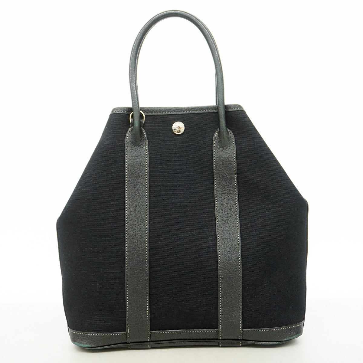 【6ie6608】エルメス トートバッグ ガーデンファイルPM ネゴンダ ブラック シルバー金具 □I刻印【中古】レディース