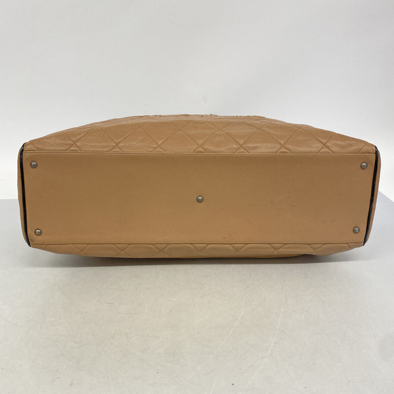 【6ie6631】シャネル ボストンバッグ マトラッセ キャビアスキン ブラウン ブラック シルバー金具【中古】レディース
