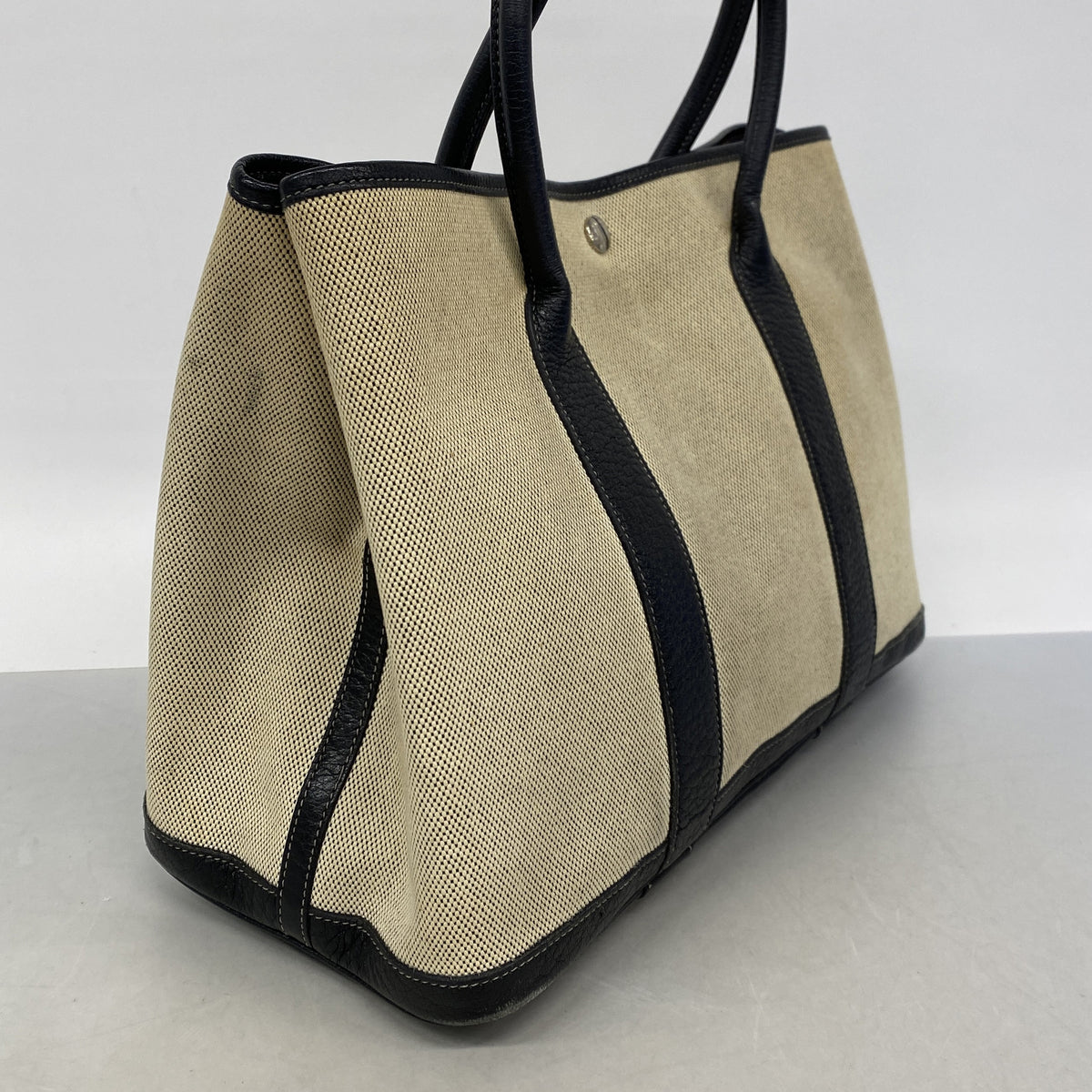 【6ie6632】エルメス トートバッグ ガーデンパーティPMボルディック トワルアッシュ ブラック シルバー金具【中古】レディース