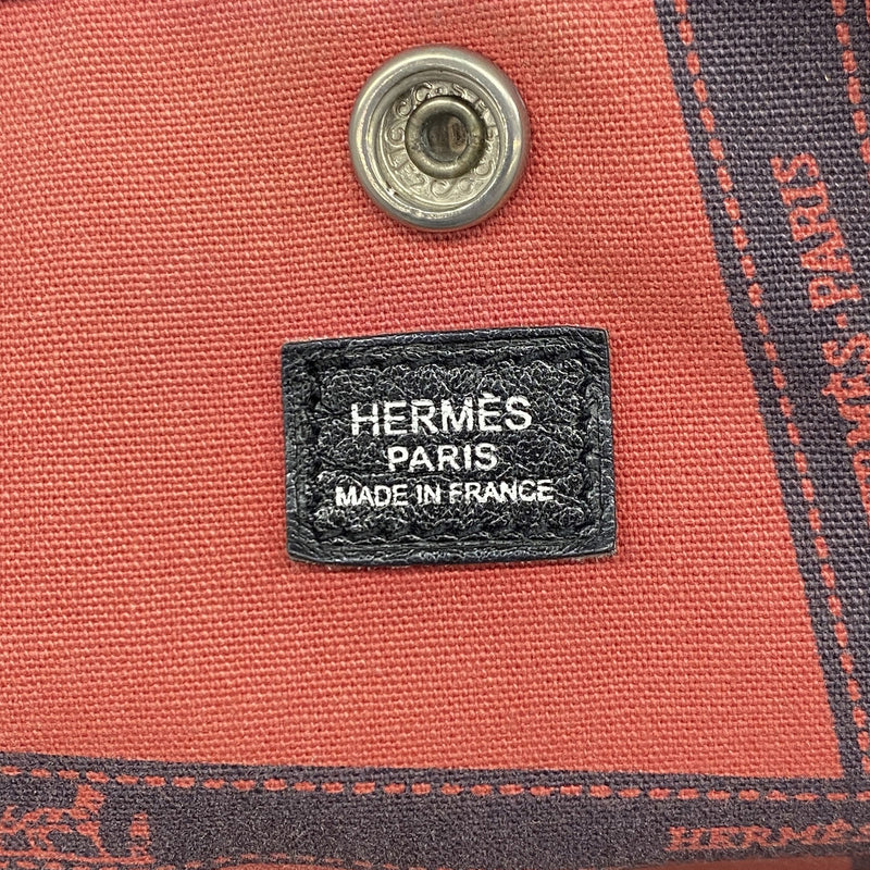 【6ie6632】エルメス トートバッグ ガーデンパーティPMボルディック トワルアッシュ ブラック シルバー金具【中古】レディース