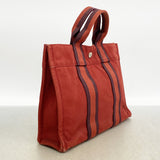 【6ie6636】エルメス ハンドバッグ フールトゥPM キャンバス レッド シルバー金具【中古】レディース