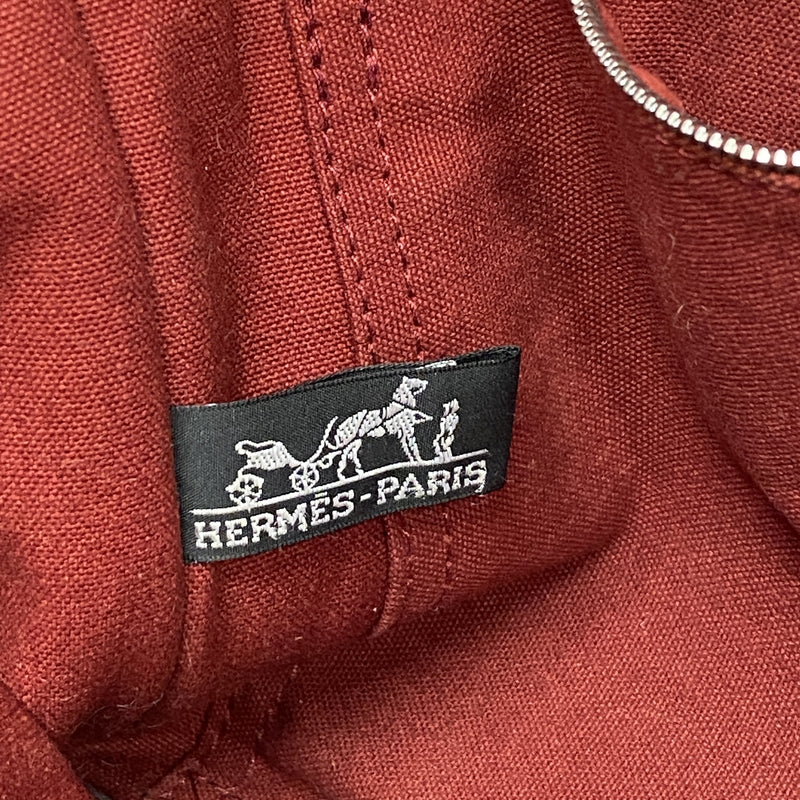 【6ie6636】エルメス ハンドバッグ フールトゥPM キャンバス レッド シルバー金具【中古】レディース