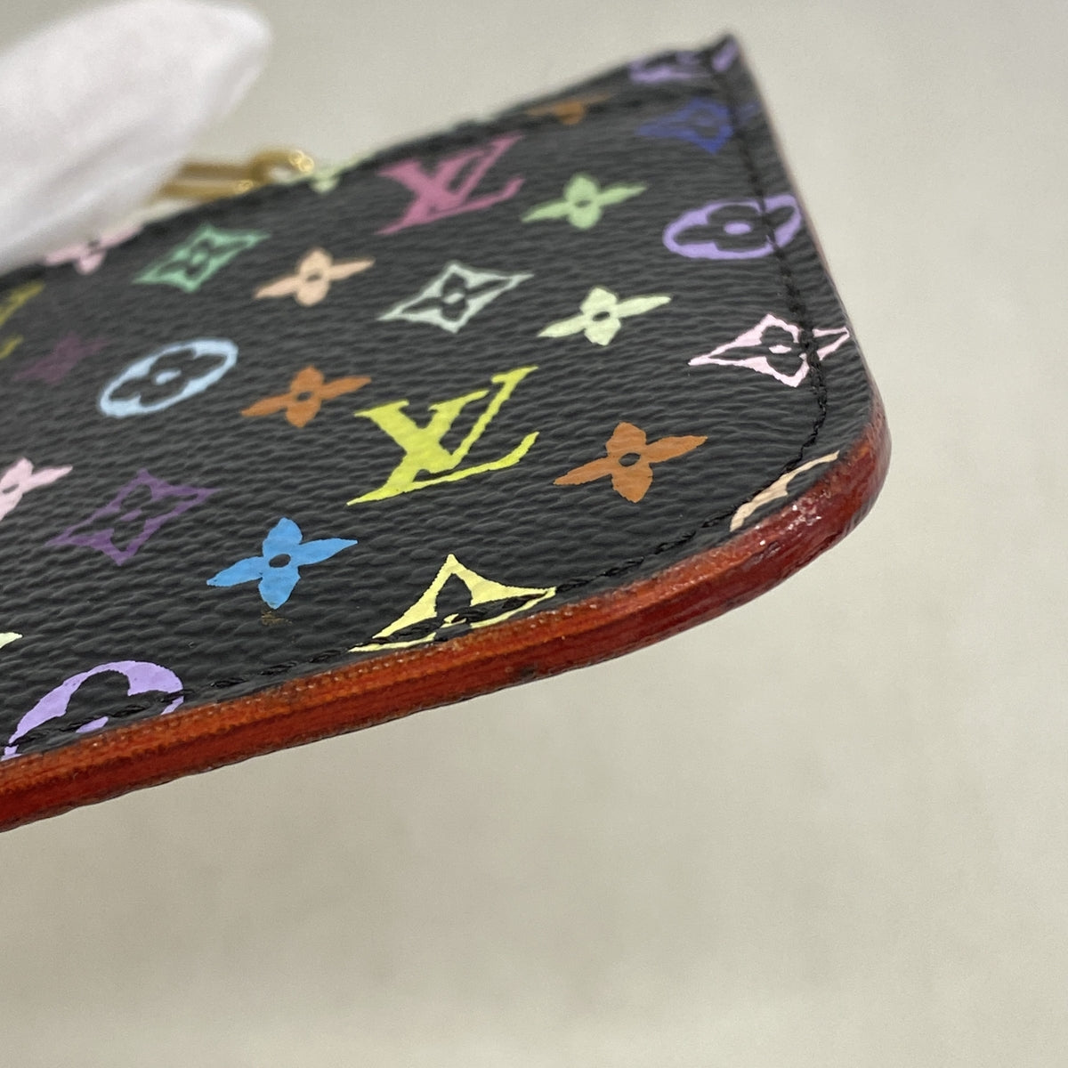 【6ie6655】ルイヴィトン コインケース モノグラム・マルチカラー ポシェットクレ M93735 ノワール グルナード【中古】レディース