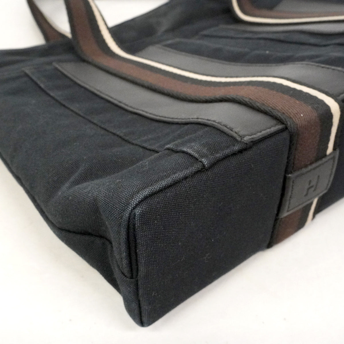 【6ie6656】エルメス トートバッグ トロカホリゾンタルMM キャンバス ブラック シルバー金具【中古】メンズ レディース ユニセックス